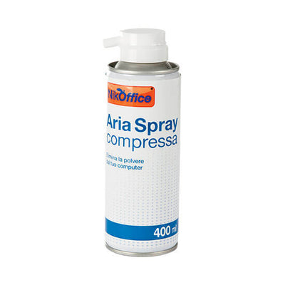 Bombola aria compressa NikOffice 400ml per pulizia elettronica e strumenti getto mirato
