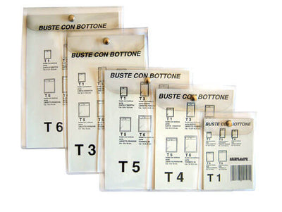 BUSTE CON BOTTONE CRISTAL 12,5x20,5cm (994 T3)  10PZ
