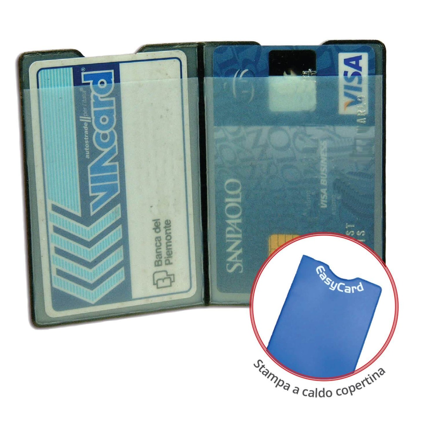 Portacard Easycard 900, 2 scomparti in PVC colorato 0,30 mm sagomato per estrazione facilitata