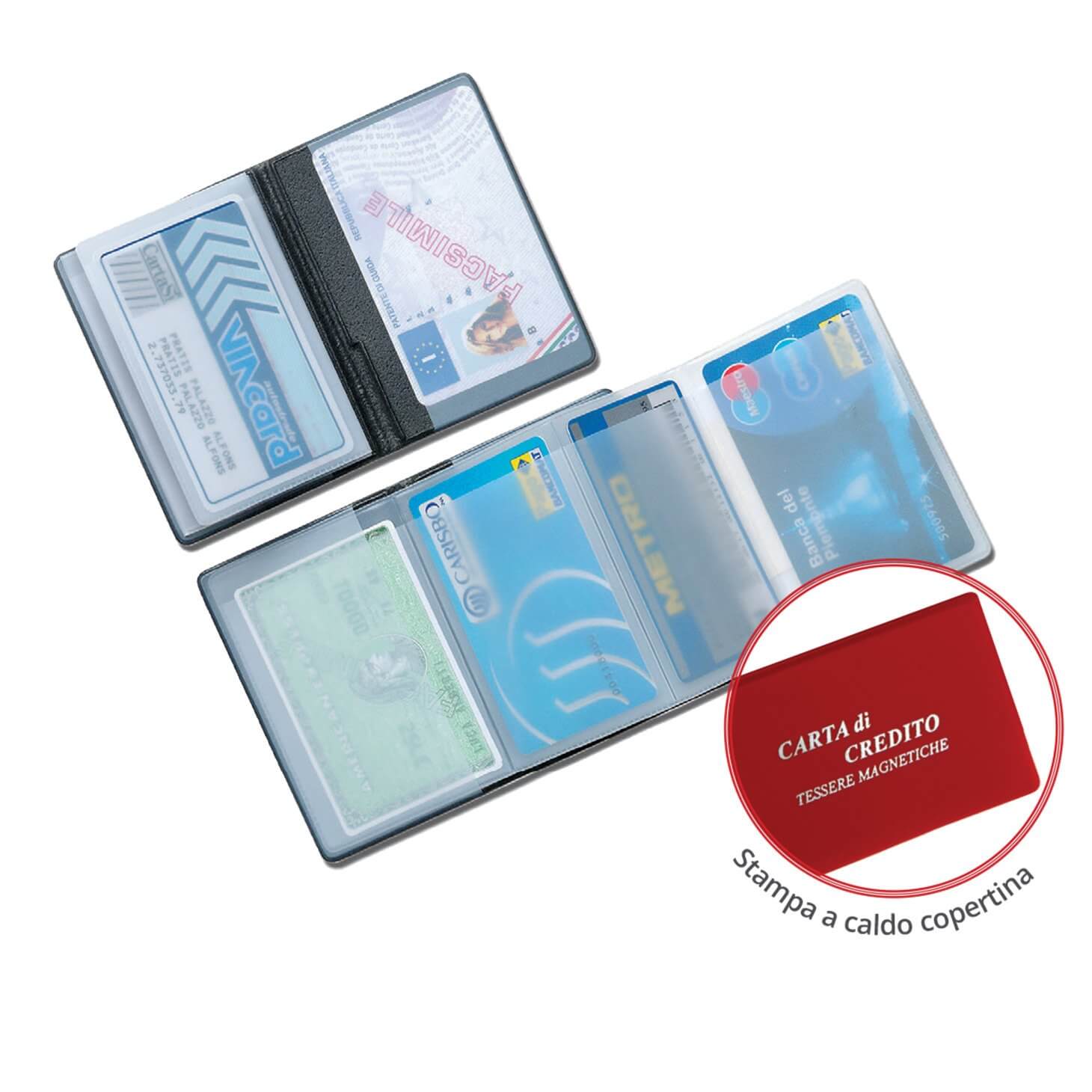 Portacard Alplast 1008C in PVC colorato aperto con 5 scomparti a fisarmonica
