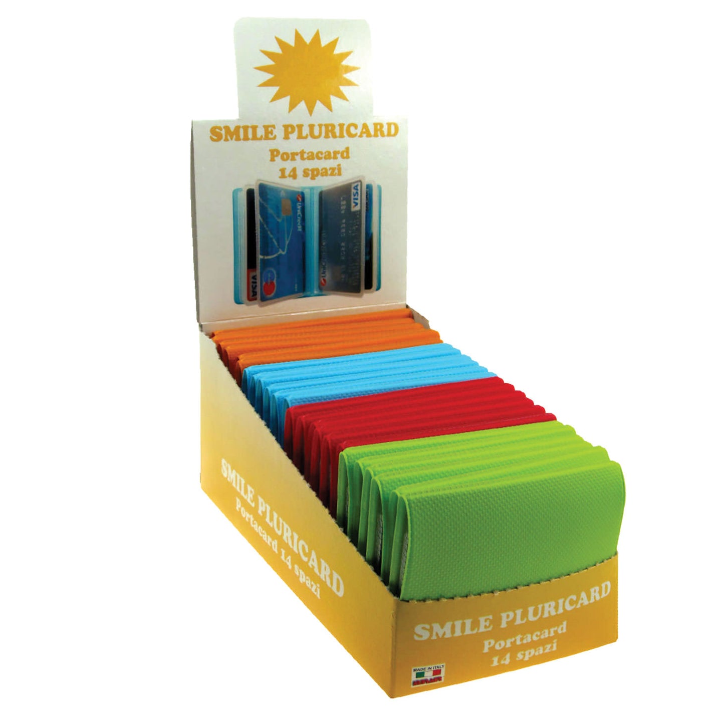 880C  PLURICARD SMILE - P.TA CARD COLORATO A LIBRO 14 SCOMPARTI