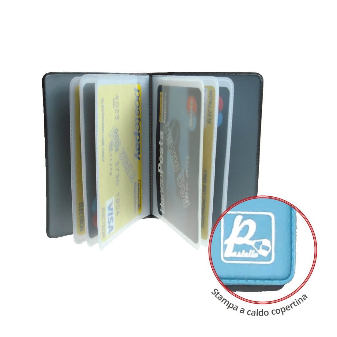 Portacard Pluricard Pastello 880P a libro 14 scomparti in PVC espanso colorato pastello 1,2 mm