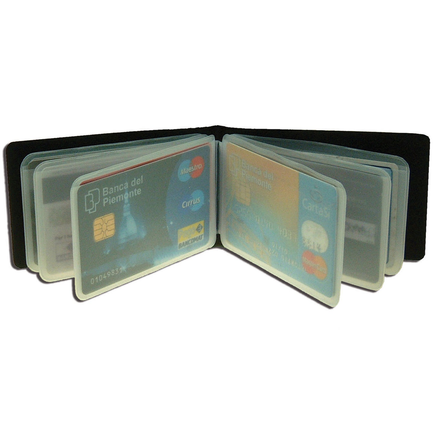 1029 Portacarte Cardbook 12 Scomparti a Libro in PVC Gommato
