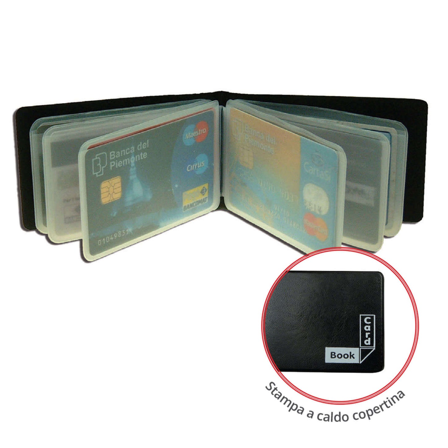 1029L  CARDBOOK CLASSIC - P.TA CARD SIMILPELLE 12 SCOMPARTI A LIBRO