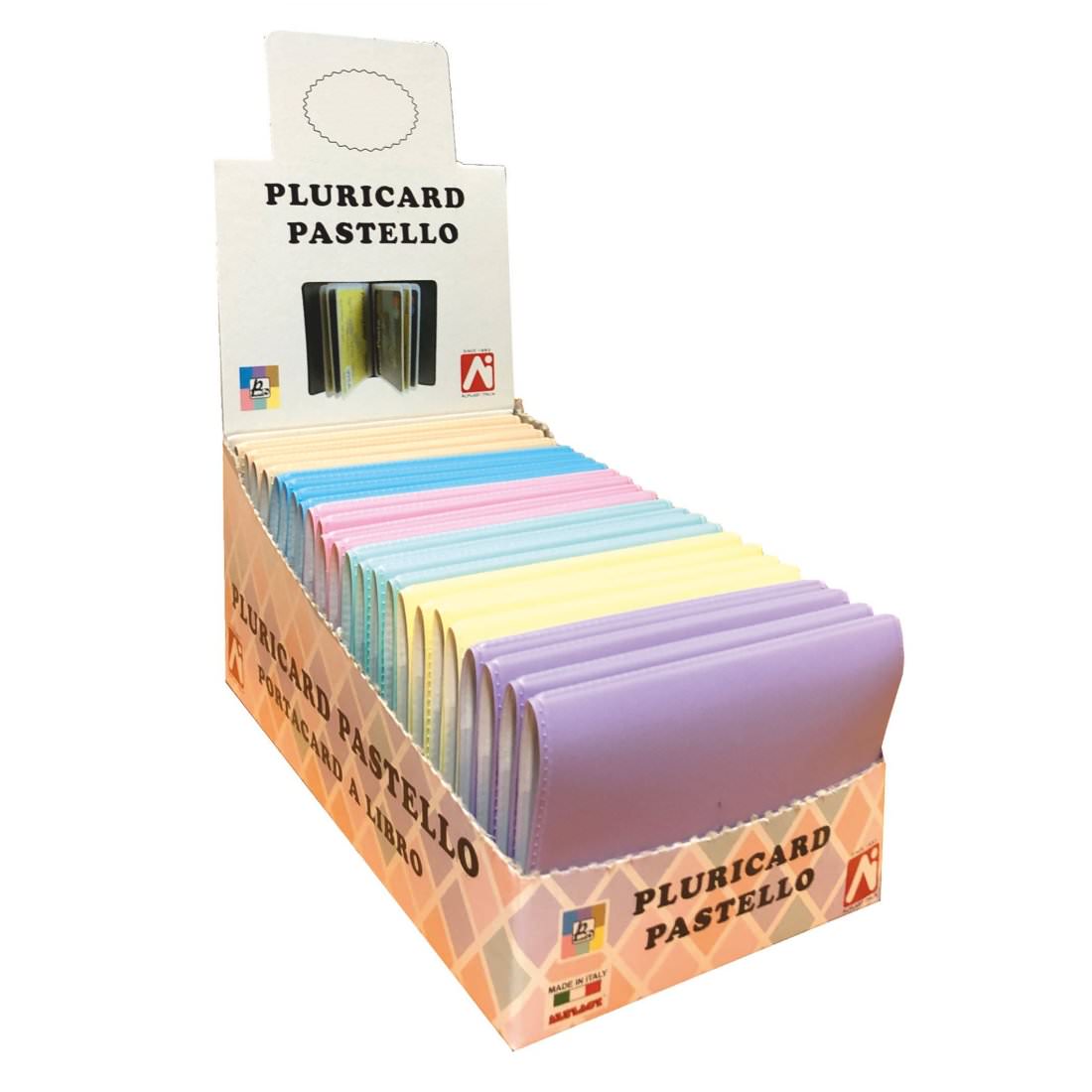 1029P  CARDBOOK PASTELLO - P.TA CARD PVC 12 SCOMPARTI A LIBRO