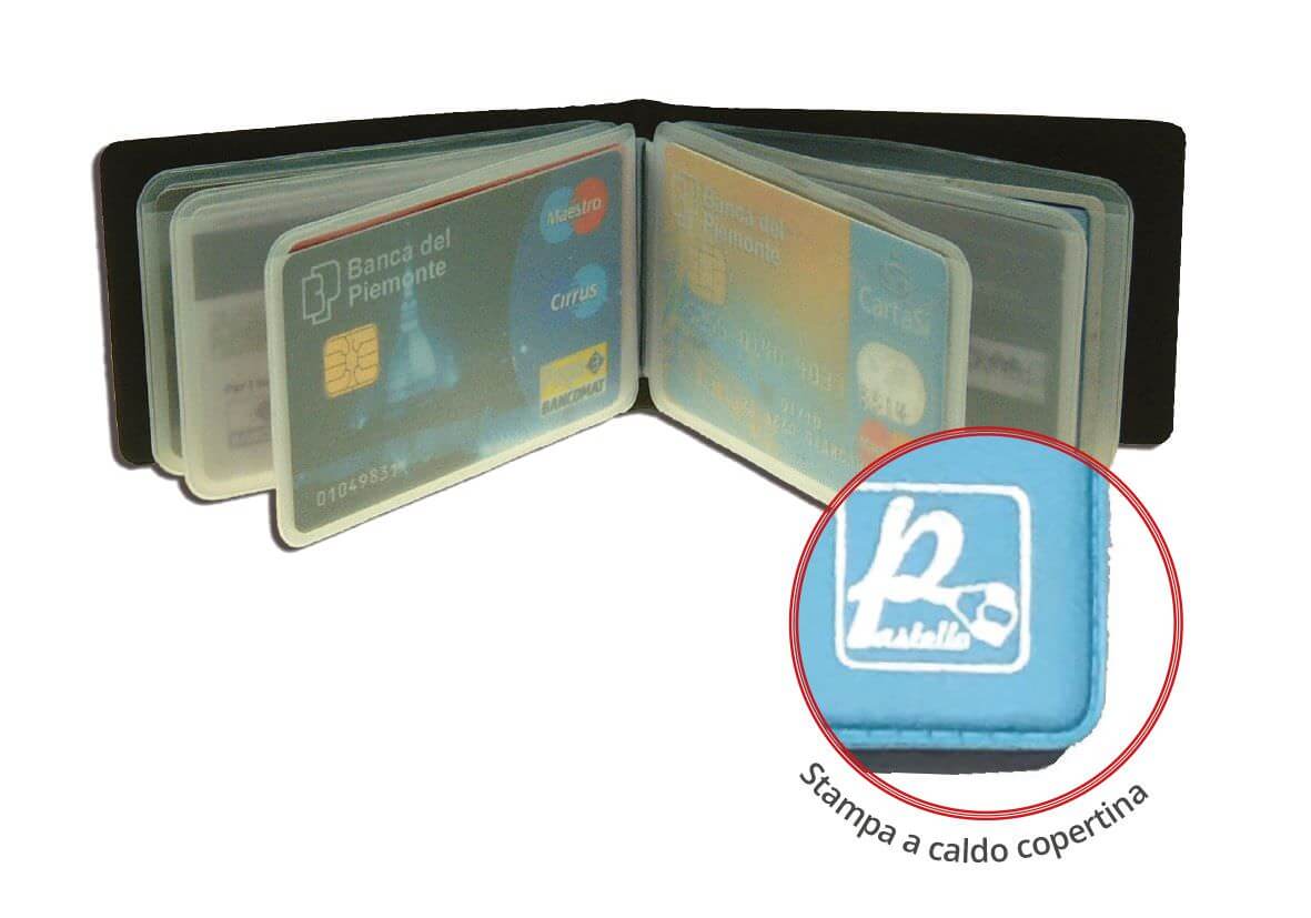 Portacard Alplast CardBook Pastello 1029P in PVC gommato colorato aperto a 12 scomparti