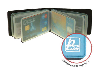 Portacard Alplast CardBook Pastello 1029P in PVC gommato colorato aperto a 12 scomparti