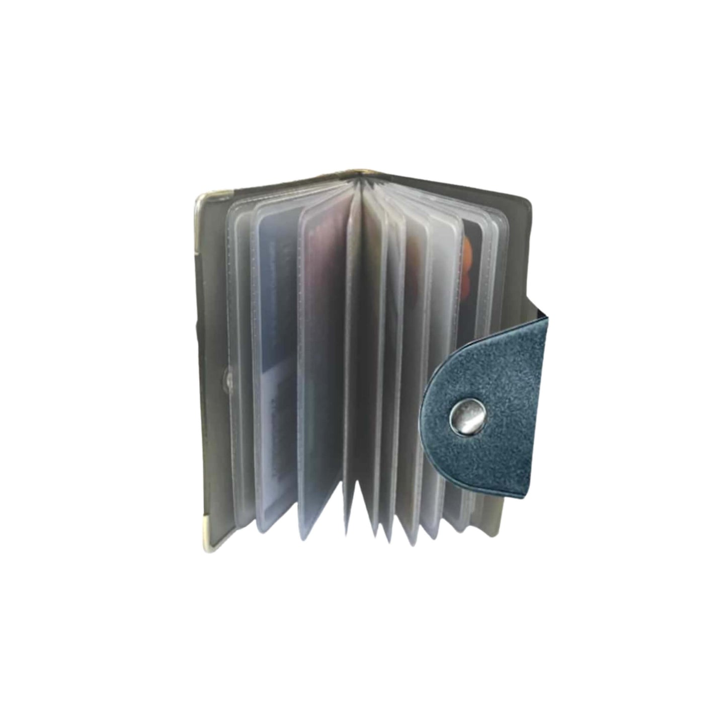 1021VE Portacarte a Libro 20 Scomparti in Velluto con Chiusura a Bottone