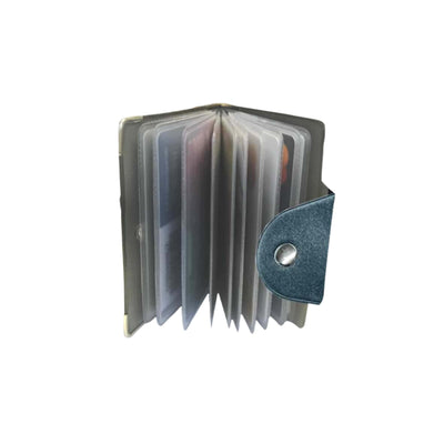 1021VE Portacarte a Libro 20 Scomparti in Velluto con Chiusura a Bottone