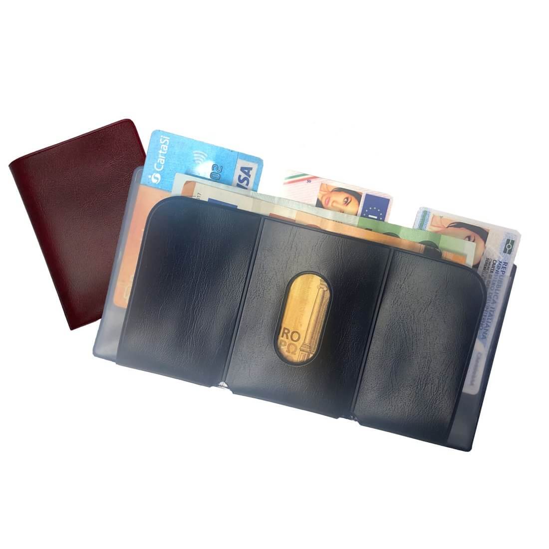 Portadocumenti Alplast Simple Plus 1038 in PVC similpelle con 3 scomparti formato card