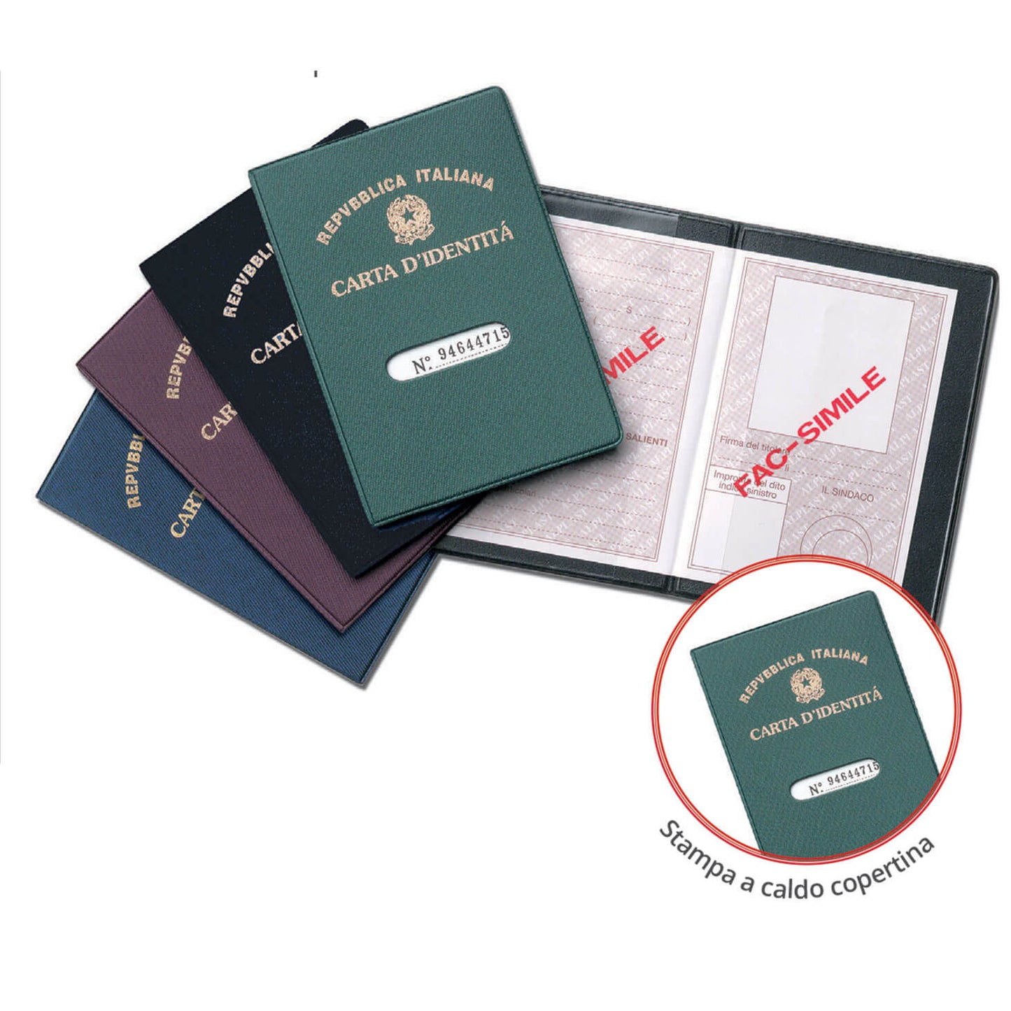 Porta carta d'identità Alplast 1014 Classic in PVC sergè con finestra di lettura numero