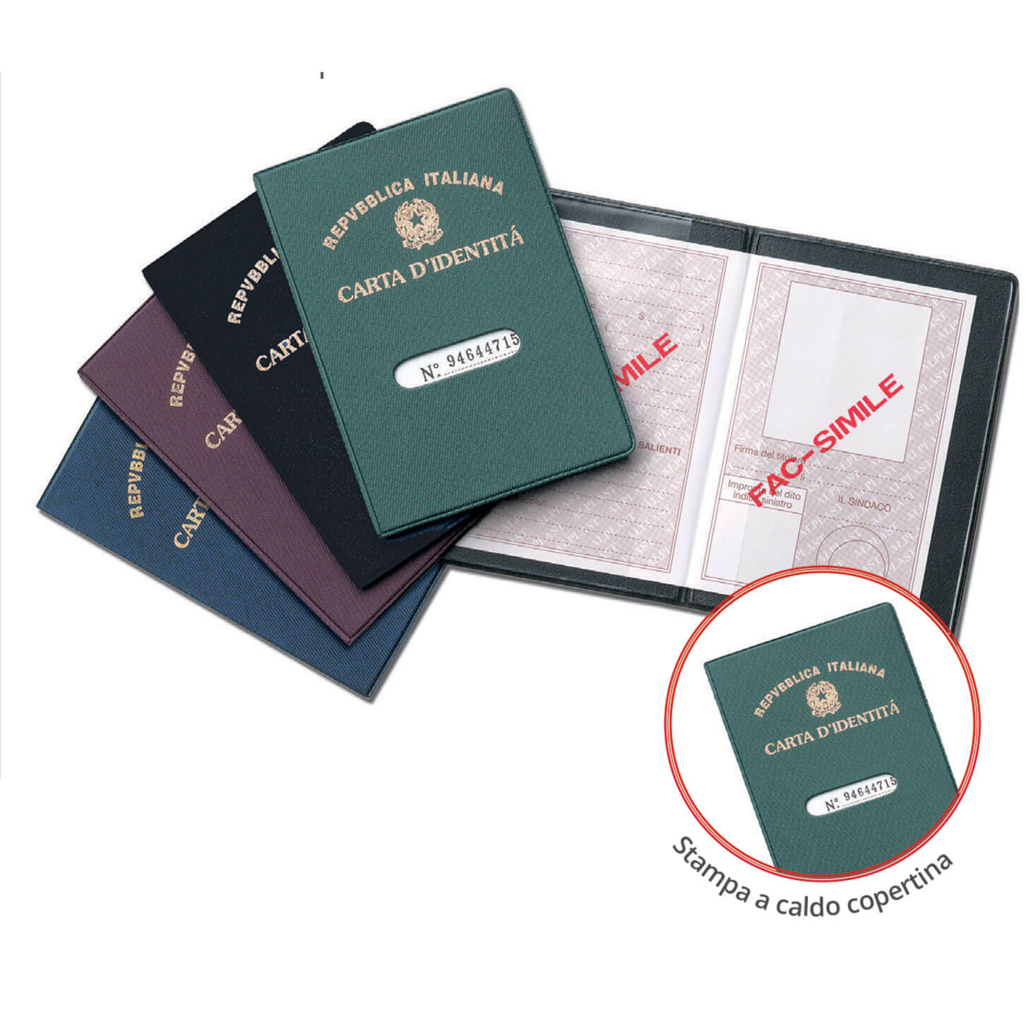 Porta carta d'identità Alplast 1014 Classic in PVC sergè con finestra di lettura numero