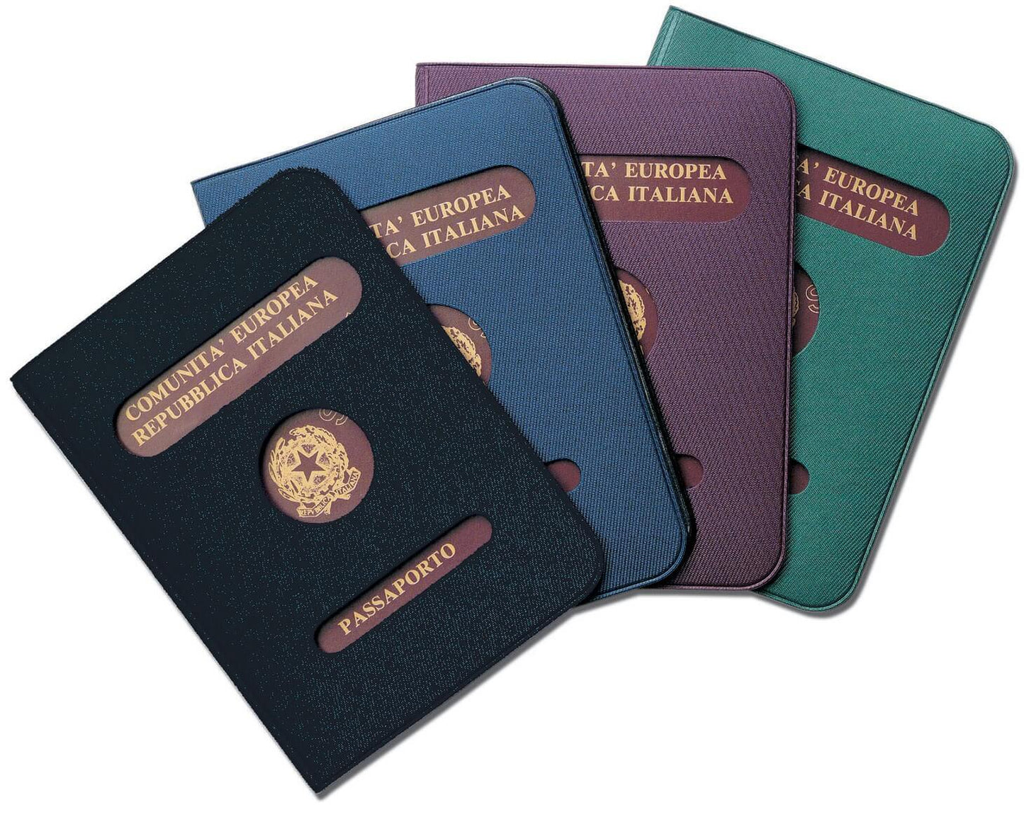 1012 Porta Passaporto Classico in PVC Espanso Sergè con Fustellatura Nazione