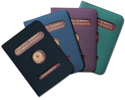 1012 Porta Passaporto Classico in PVC Espanso Sergè con Fustellatura Nazione