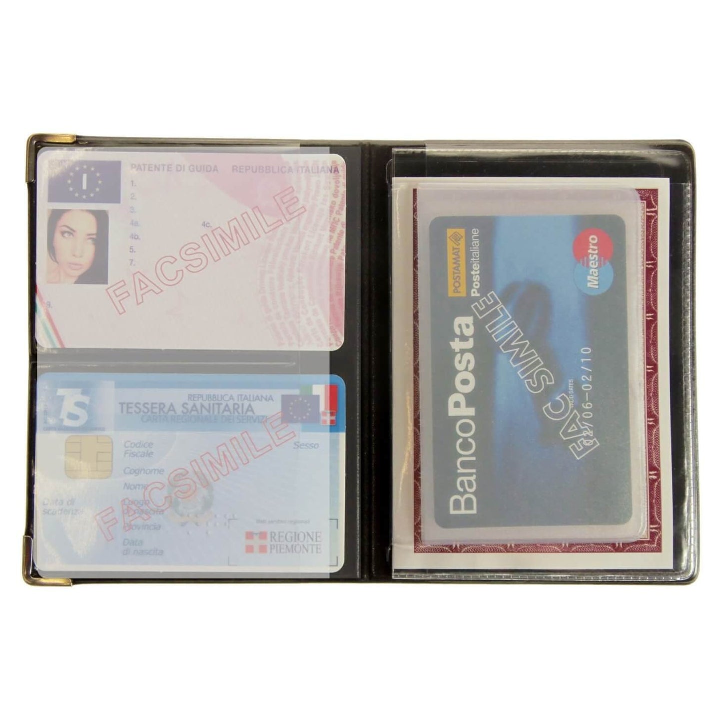 Portadocumenti Alplast Cocky Special in similpelle finitura cocco con scomparti per patente e carta identità