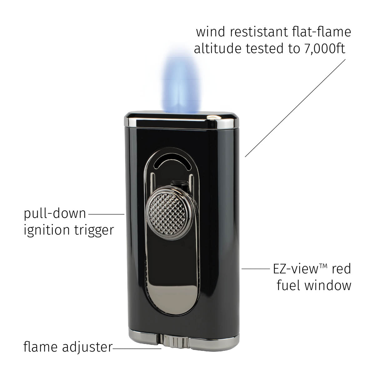 Xikar ACCENDISIGARI VERANO FLAT FLAME (554BK) Black