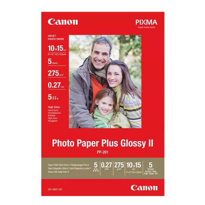 Canon - Carta fotografica Plus Glossy II PP-201 - 10 x 15 cm - 5 Fogli - 2311B053