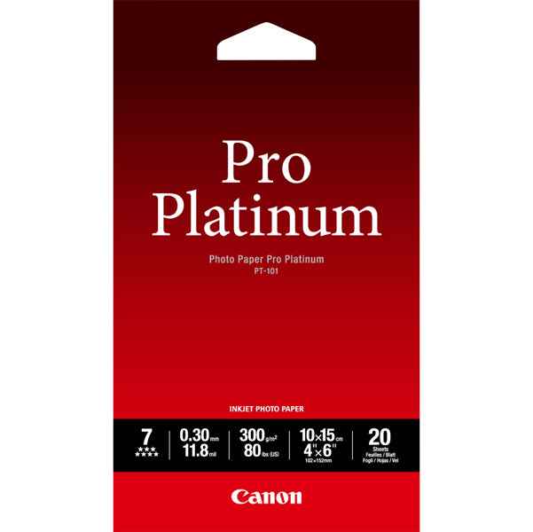 Canon - Carta fotografica PT-101 Pro Platinum - 4 x 6 " - 20 Fogli - 2768B013