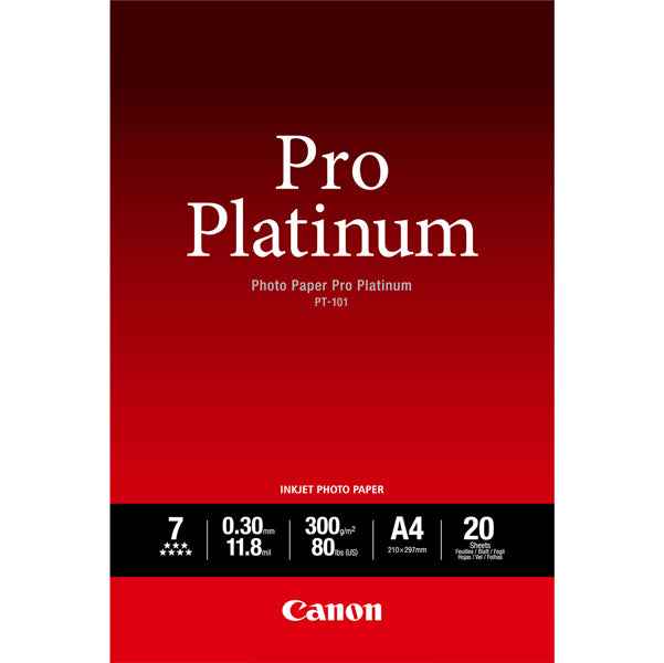 Canon - Carta fotografica Pro Platinum PT-101 - A4 - 20 Fogli - 2768B016