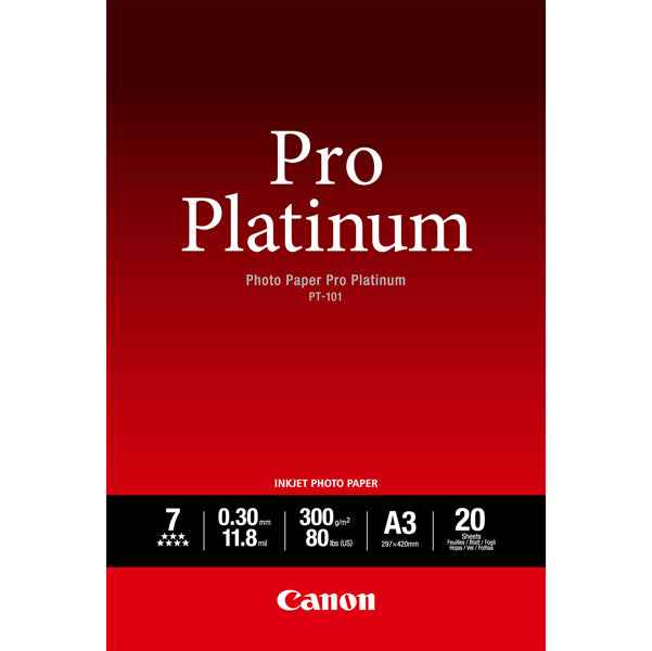 Canon - Carta fotografica Pro Platinum PT-101 - A3 - 20 Fogli - 2768B017