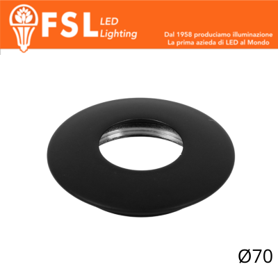 VEGA - Cover Curva per Punto Luce LED – Ø70 – Nero