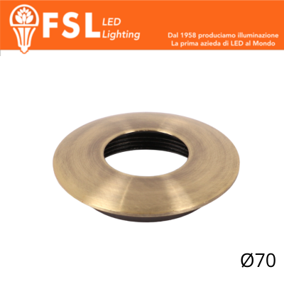 VEGA - Cover Curva per Punto Luce LED – Ø70 – Bronzo