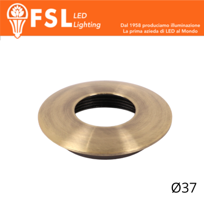 VEGA - Cover Curva per Punto Luce LED – Ø37 – Bronzo