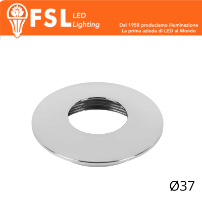 VEGA - Cover Curva per Punto Luce LED – Ø37 – Cromo