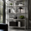 Metallika Scaffale Modulare in Acciaio Cromato 122 × 45 × H 182 cm, 5 Ripiani