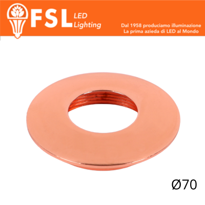 VEGA - Cover Curva per Punto Luce LED – Ø70 – Oro Rosa