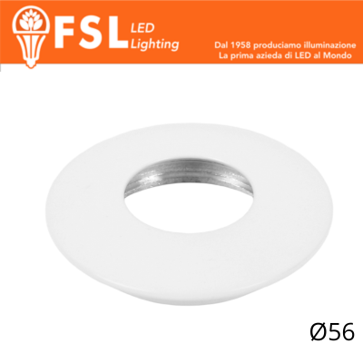 VEGA - Cover Curva per Punto Luce LED – Ø56 – Bianco opaco