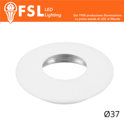 VEGA - Cover Curva per Punto Luce LED  – Ø37 – Bianco opaco