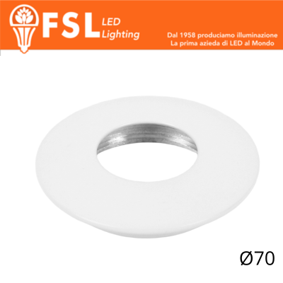VEGA - Cover Curva per Punto Luce LED – Ø70 – Bianco opaco
