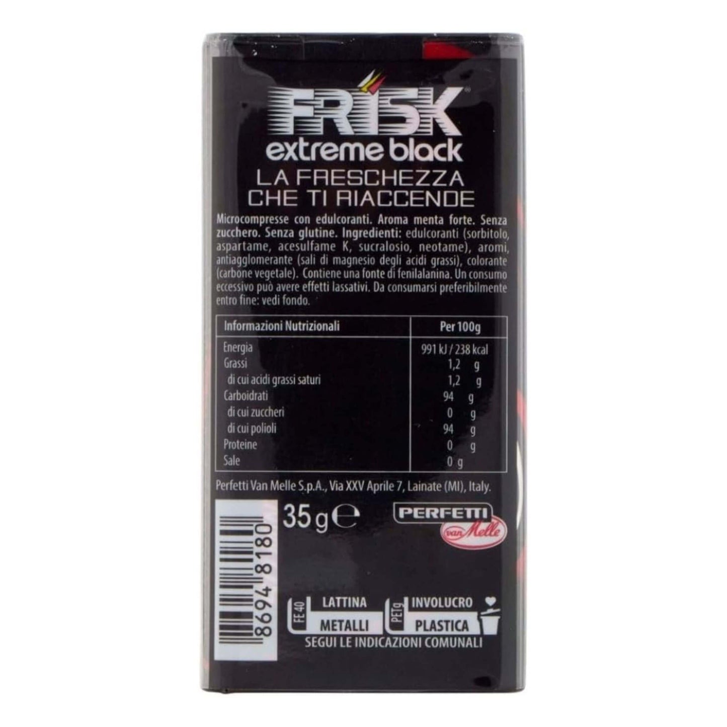 FRISK EXTREME BLACK TIN BOX (12PZ)