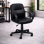 Powerlan Clio Sedia da Ufficio in Ecopelle PVC Nera con Braccioli
