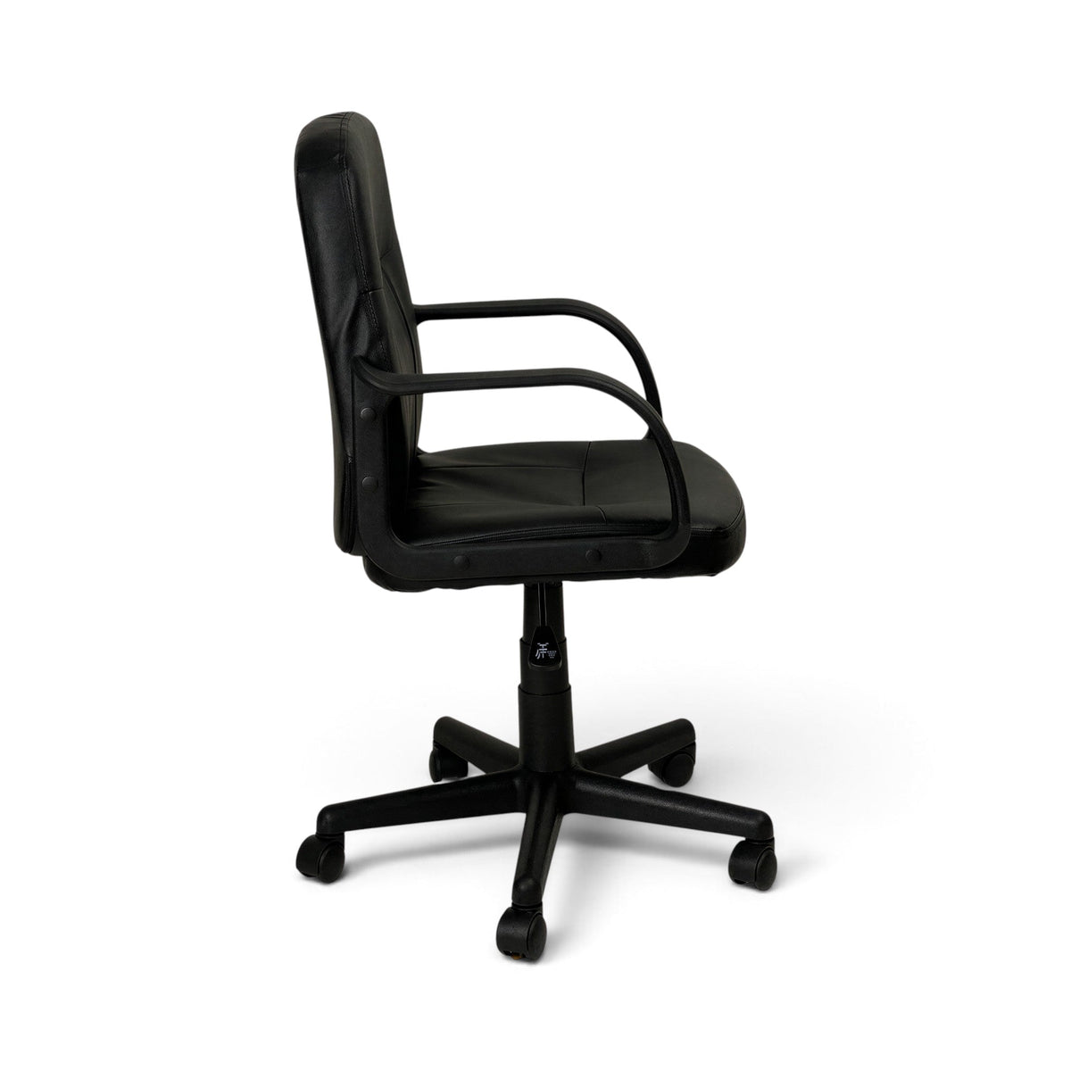 Powerlan Clio Sedia da Ufficio in Ecopelle PVC Nera con Braccioli