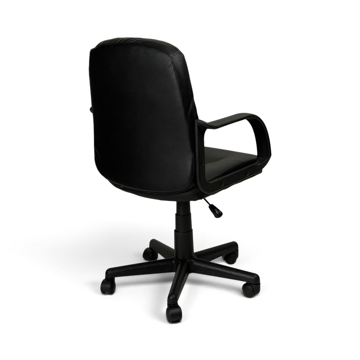 Powerlan Clio Sedia da Ufficio in Ecopelle PVC Nera con Braccioli