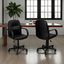 Powerlan Clio Sedia da Ufficio in Ecopelle PVC Nera con Braccioli