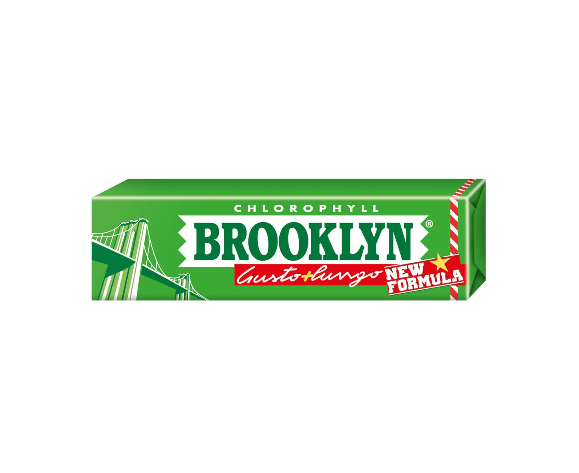 Confezione Brooklyn Chlorophyll gomma da masticare al gusto di clorofilla da 20 pezzi
