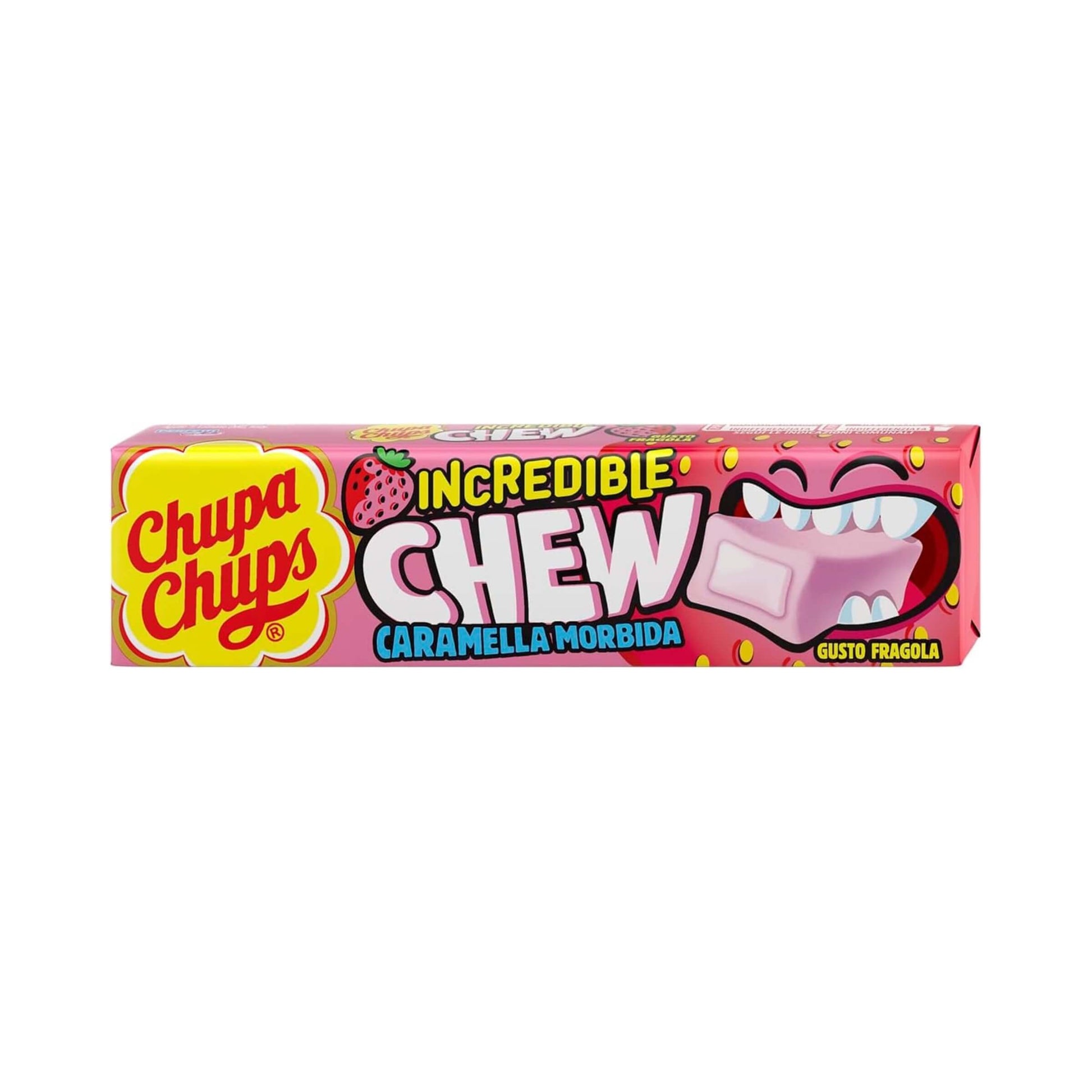 Chupa Chups Incredible Chew Fragola chewing gum morbido confezione 20 pezzi