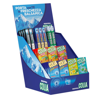 Espositore da banco Golia Mix 56pz caramelle balsamiche fruttate e funzionali assortite