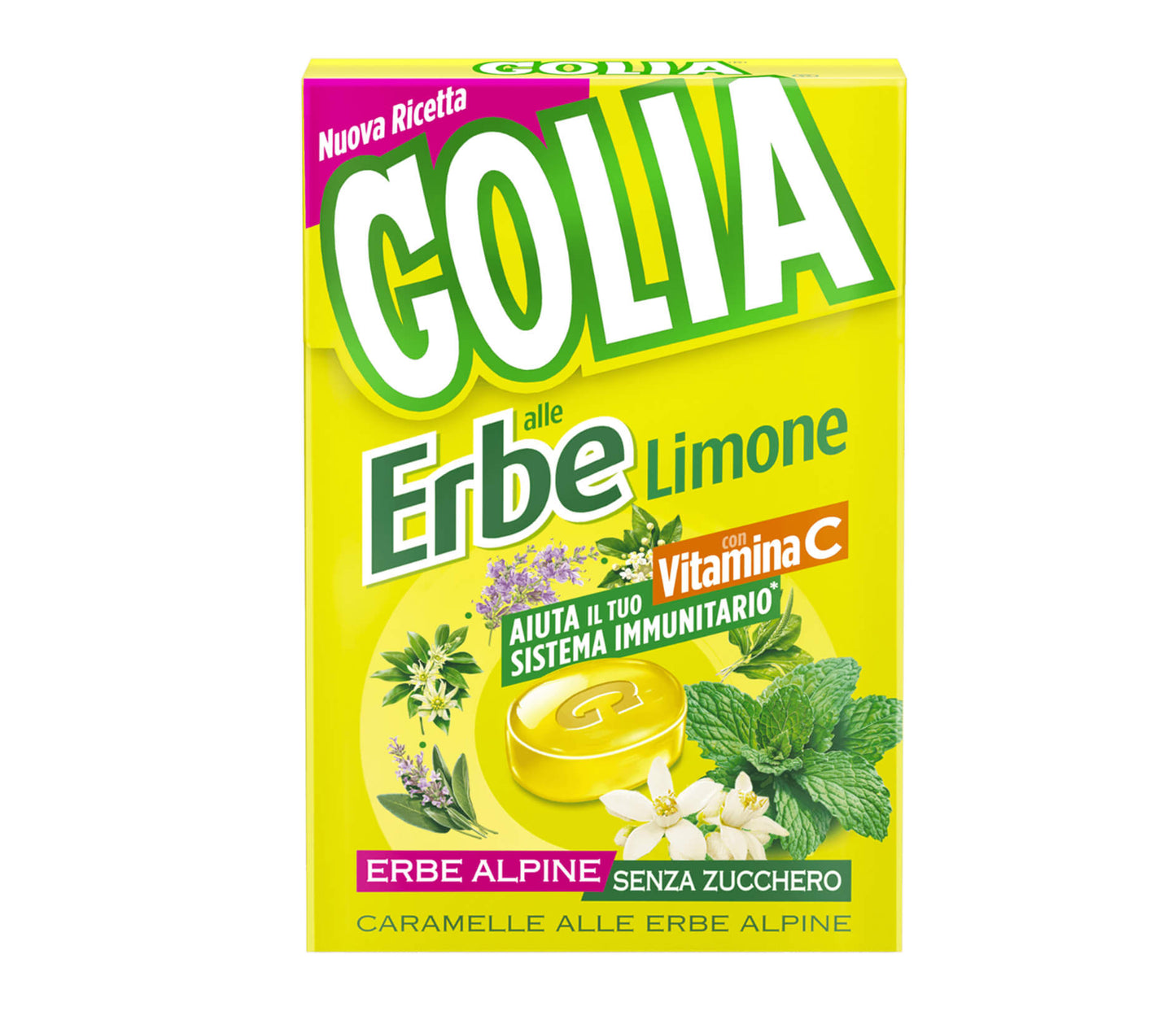Golia Activ Herbs Limone vitamina C erbe alpine astuccio 20pz