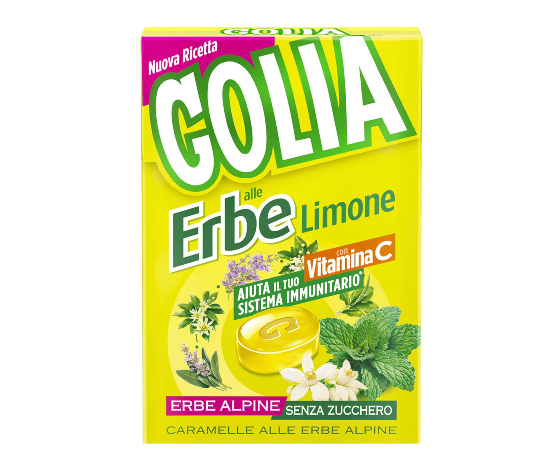 Golia Activ Herbs Limone vitamina C erbe alpine astuccio 20pz