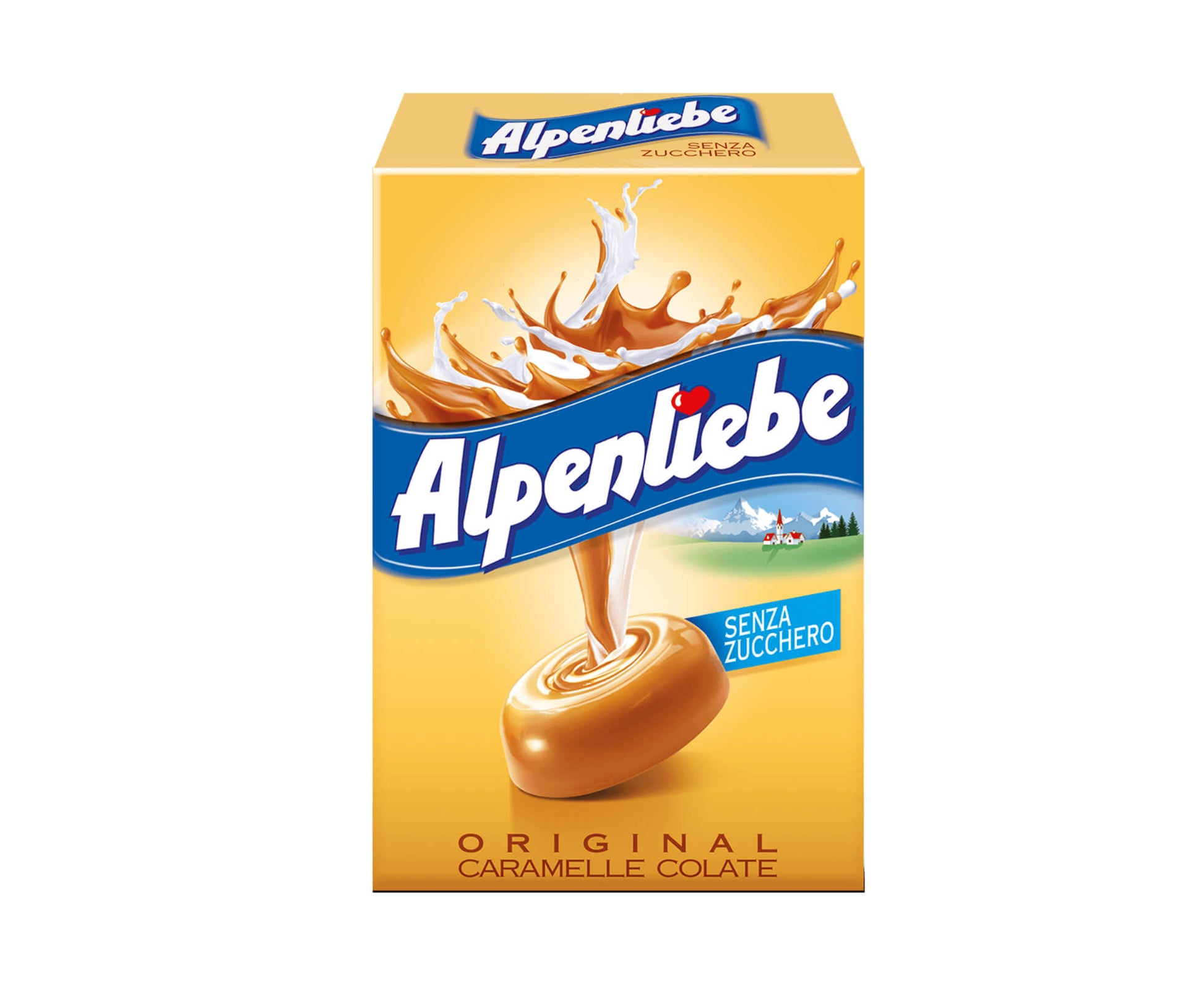 Astuccio da 20 caramelle Alpenliebe Senza Zucchero Original gusto caramello cremoso