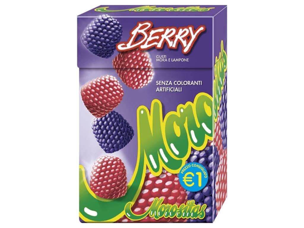 Caramelle Morositas Astuccio Berry gusto mora e lampone 16 pezzi