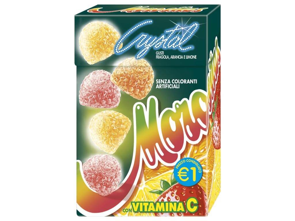 Caramelle Morositas Astuccio Crystal con vitamina C fragola arancia limone 16 pezzi