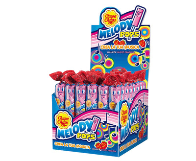 Chupa Chups Melody Pops lecca-lecca fragola con fischietto incorporato confezione 48 pezzi