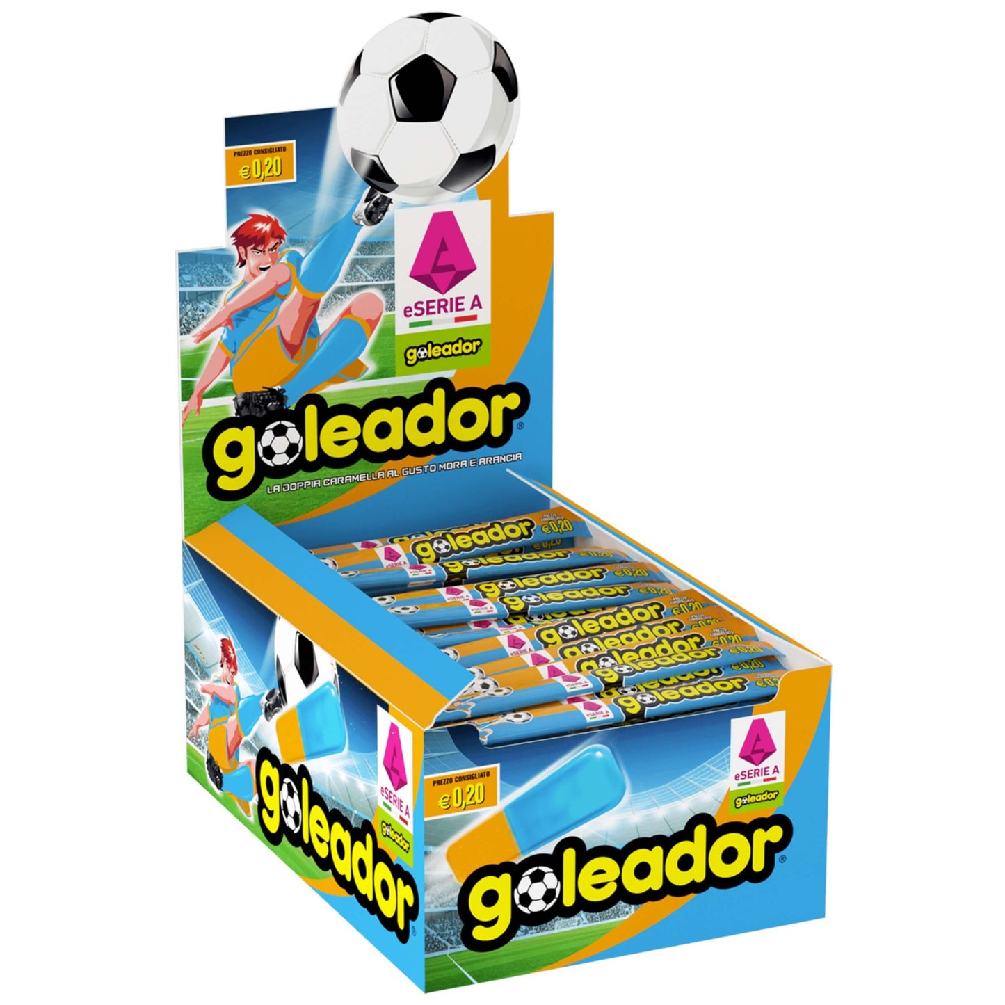 Goleador Mora e Arancia Serie A caramelle morbide bicolore 200 pezzi