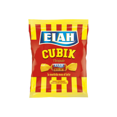 Busta da 80 g caramelle Toffè Cubik Elah morbide al latte dalla consistenza vellutata