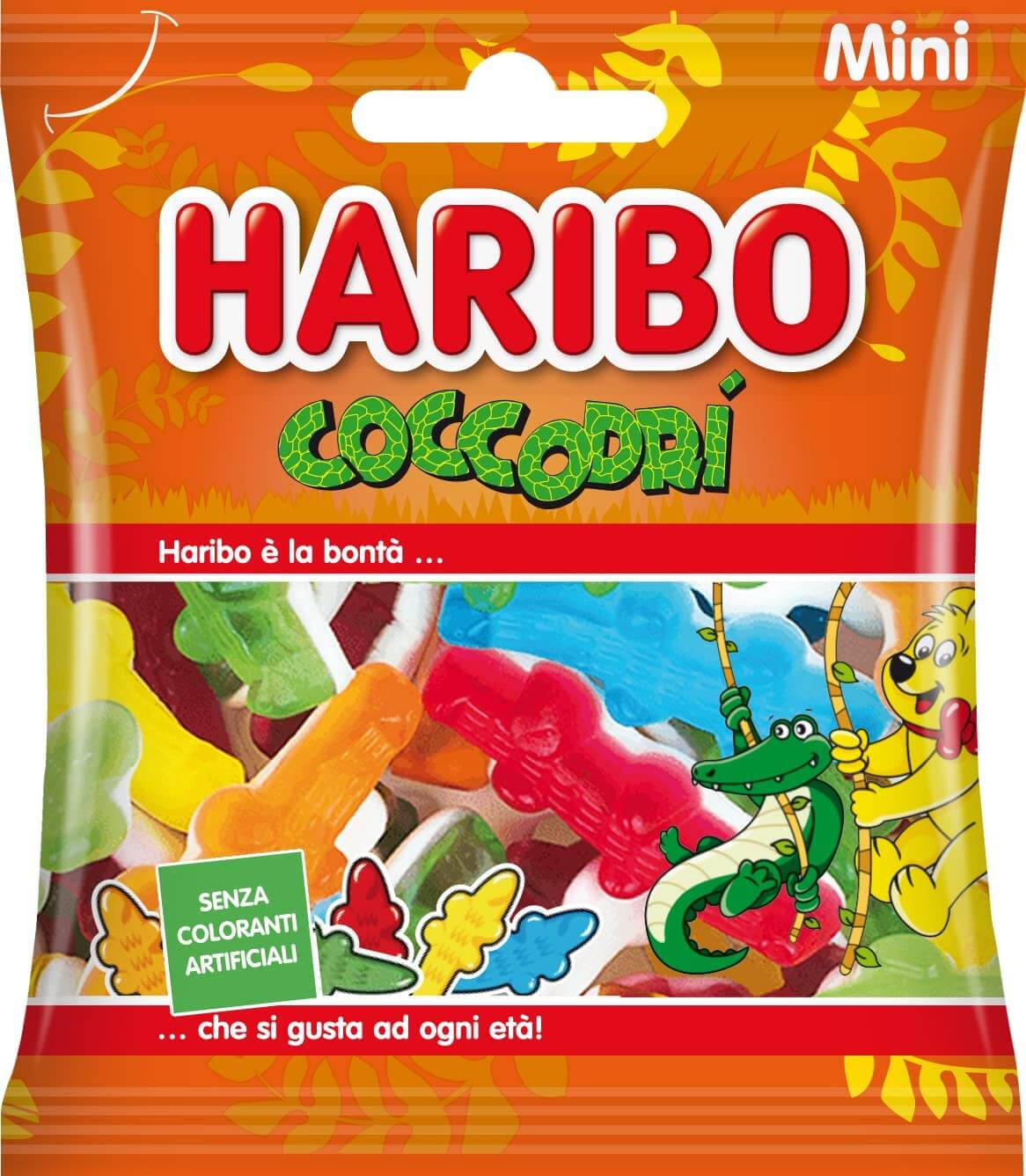 Haribo Coccodrì mini busta 40g coccodrillo gommoso pancia marshmallow